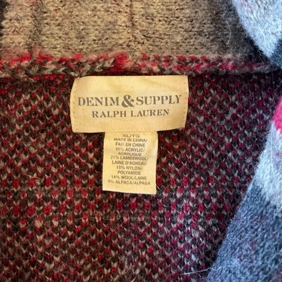 Ralph Lauren denim supply Indian Navajo sweater XL - Picture 2 of 4